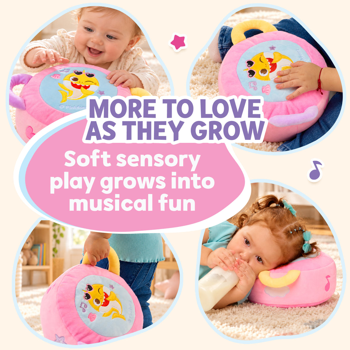 Baby Shark Plush Drum Pink