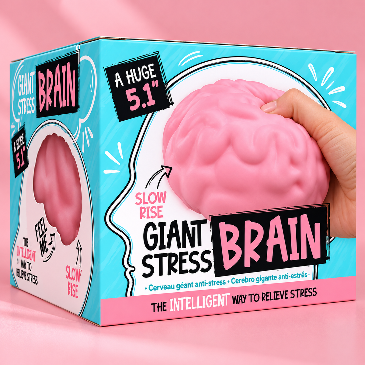 Giant Brain Stress Ball – Jumbo Squishy Toy
