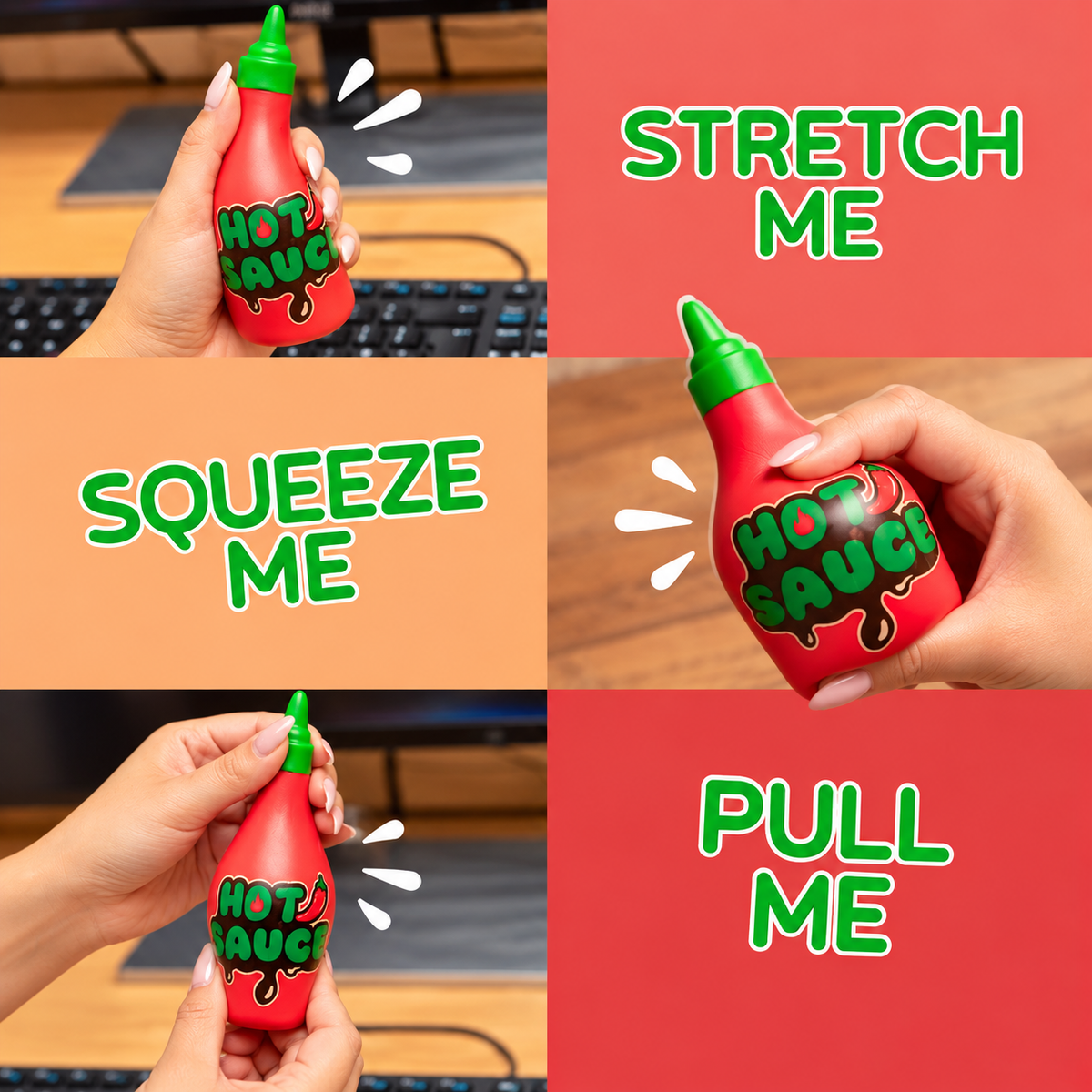 Hot Sauce Bottle Squishy – Slow Rise Stress Toy