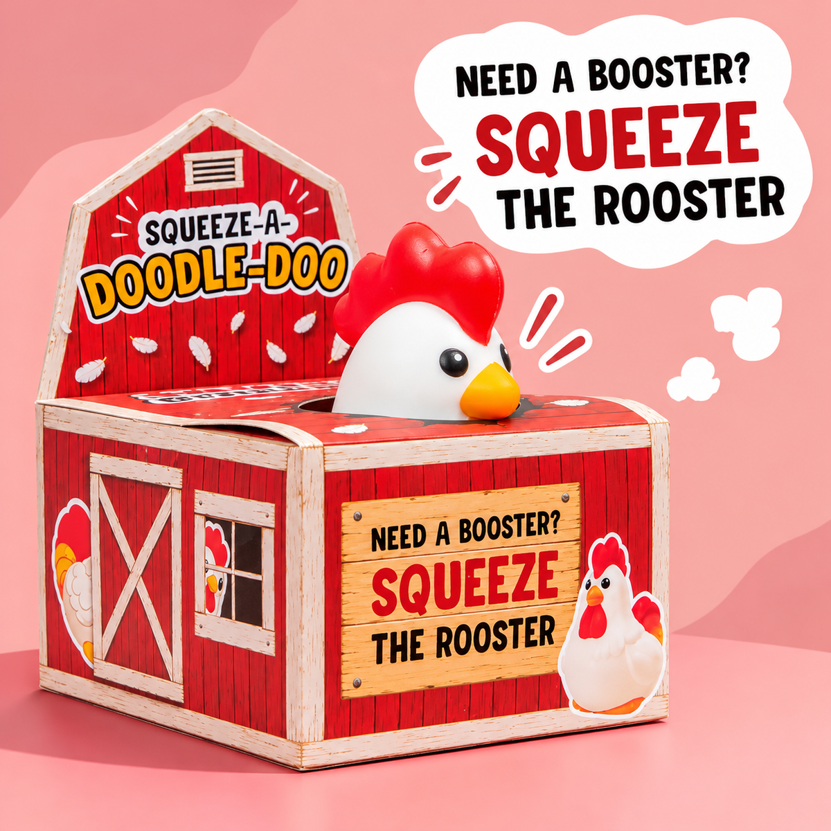 Squeeze-a-doodle-do Rooster Squishy – Stress Toy