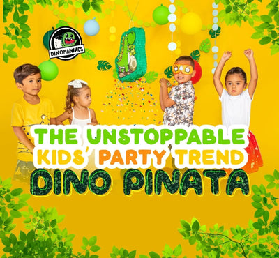 The unstoppable kids’ party trend. The dinosaur pinata
