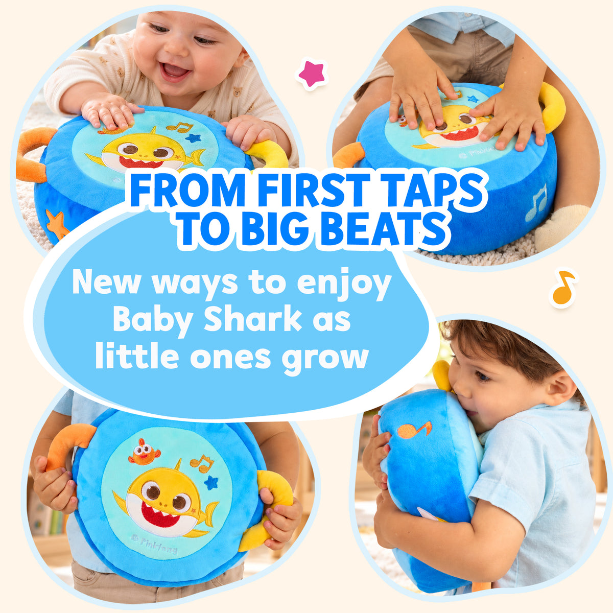 Baby Shark Plush Drum Blue