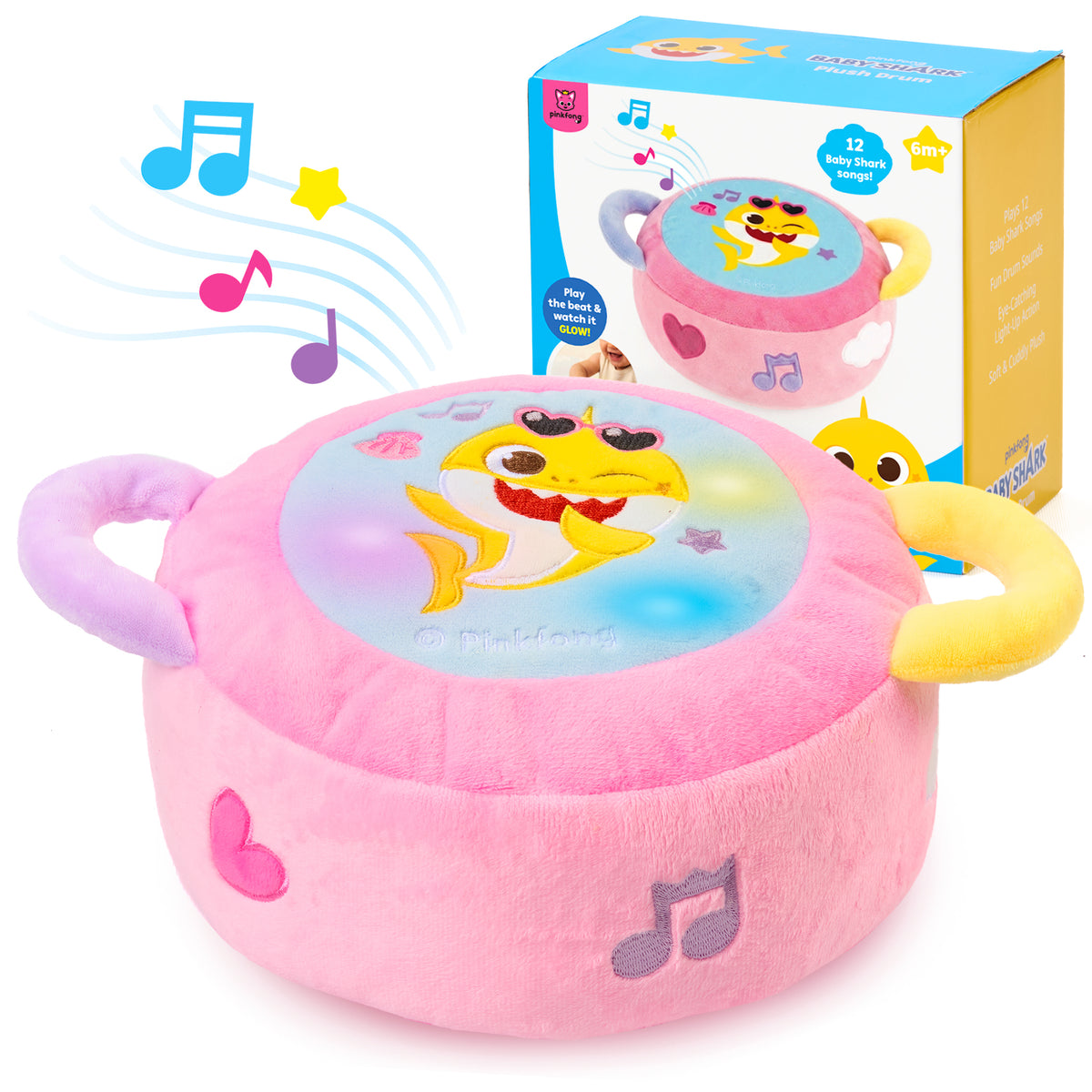 Baby Shark Plush Drum Pink