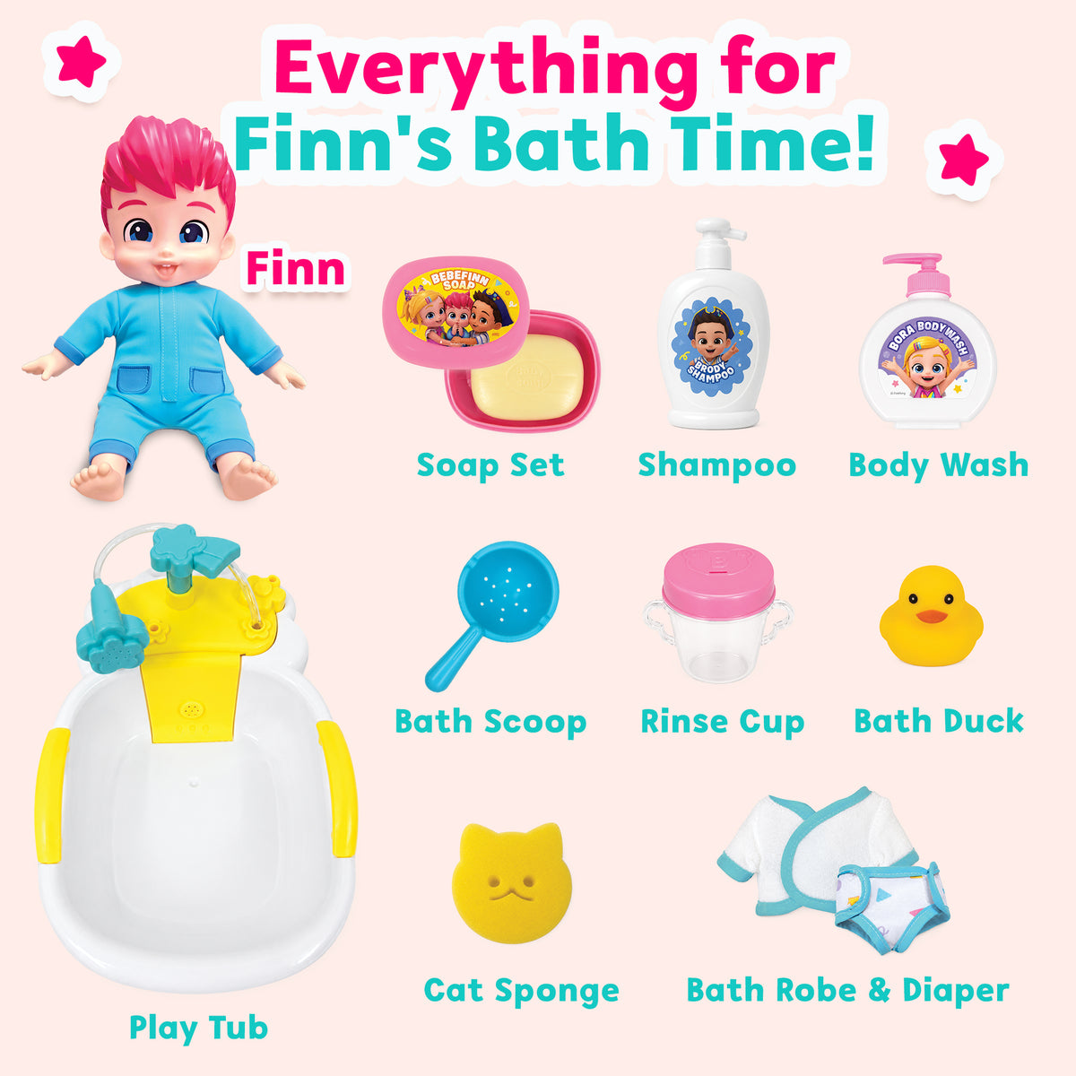 Bebefinn Bath Time Set