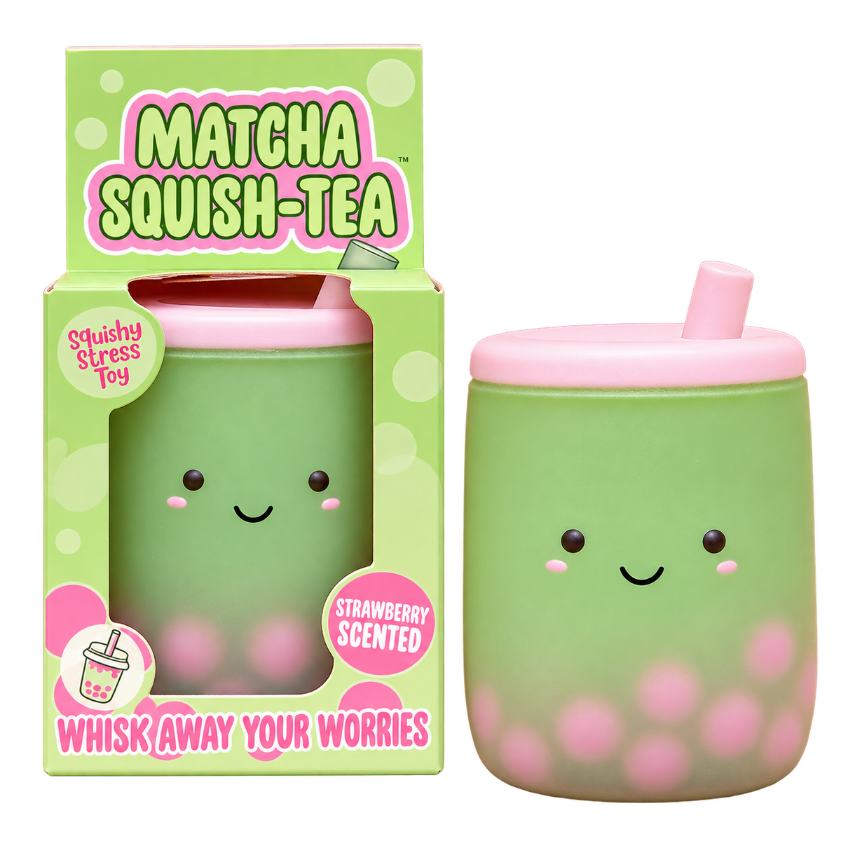 Matcha Squish-Tea Boba Squishy – Scented Stress Toy