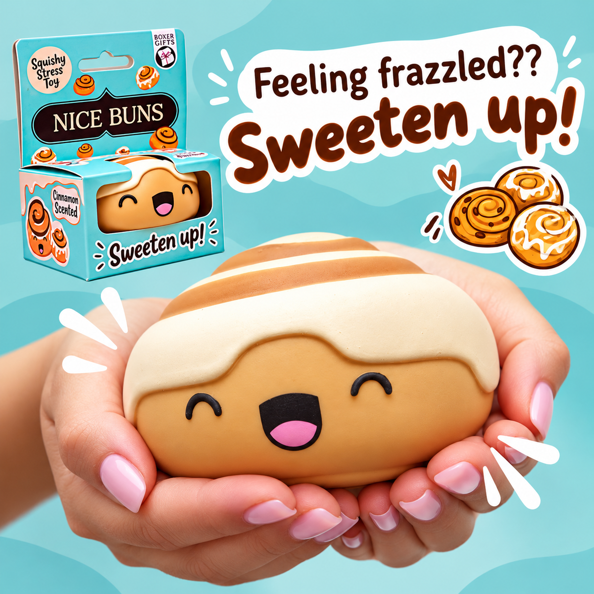Nice Buns Cinnamon Roll Squishy – Slow Rise Stress Toy