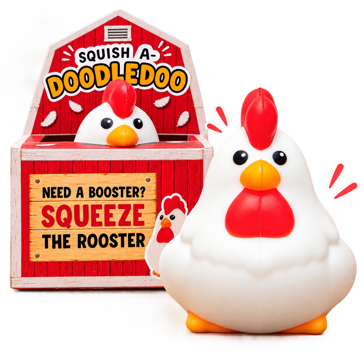 Squeeze-a-doodle-do Rooster Squishy – Stress Toy